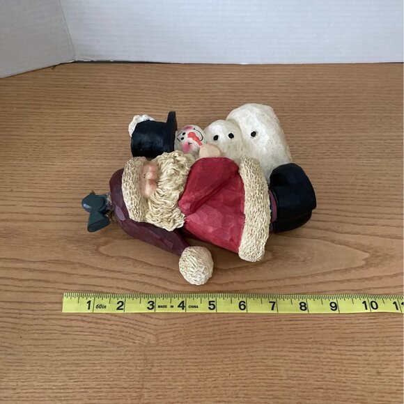 Crazy Mountain Resin Santa & Snowman Hugging 1997 Santas Workbench Series 8.5 in - Picture 7 of 9